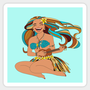 Hawaiian Happy Hula Girl Sticker